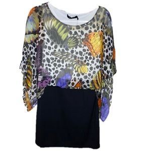 Ark & Co. Multi-Colored Butterfly Dress Size M